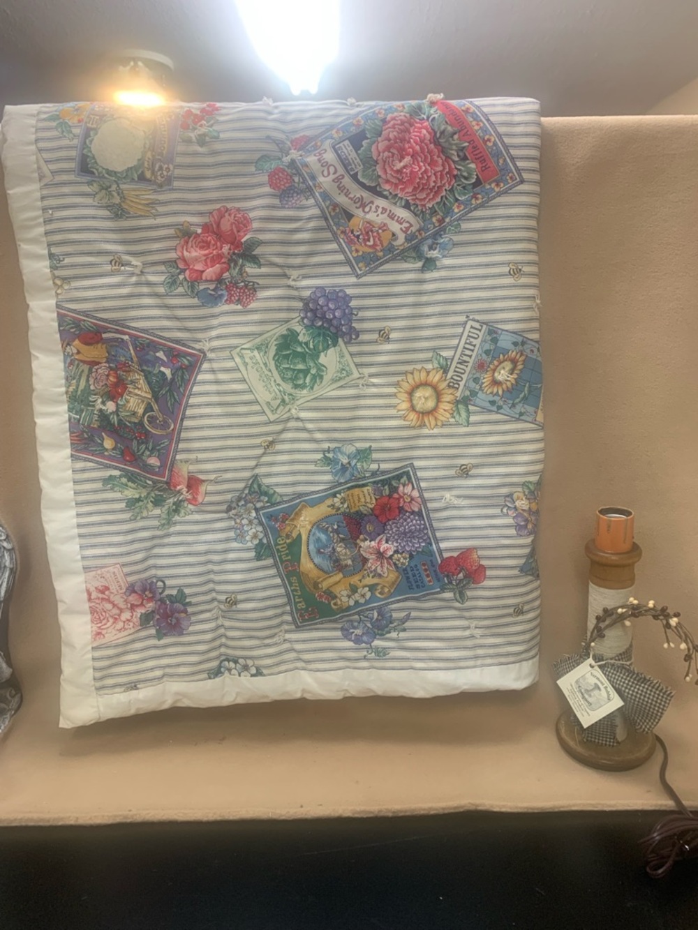 Floral Seed Packet Printed Comforter - White and Multicolor